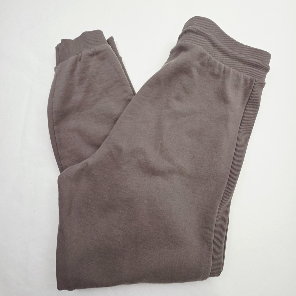 GUESS Joggers Women Large Brown Chenille Logo Ribbed Fleece Sweatpants - Picture 9 of 9